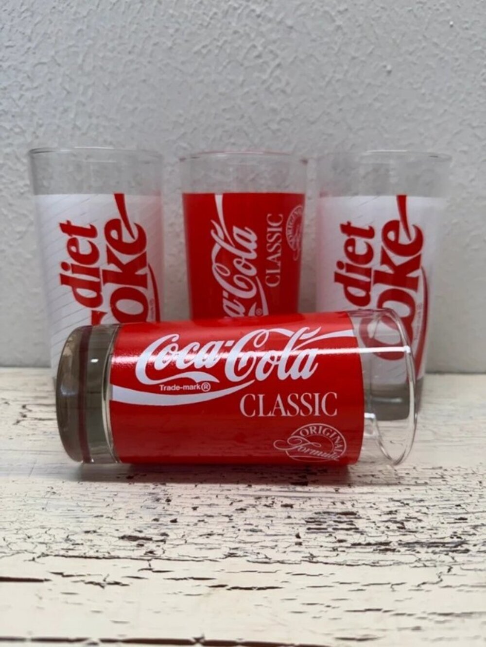 Vintage Coca Cola/Diet Coke Glasses 4Pk.
